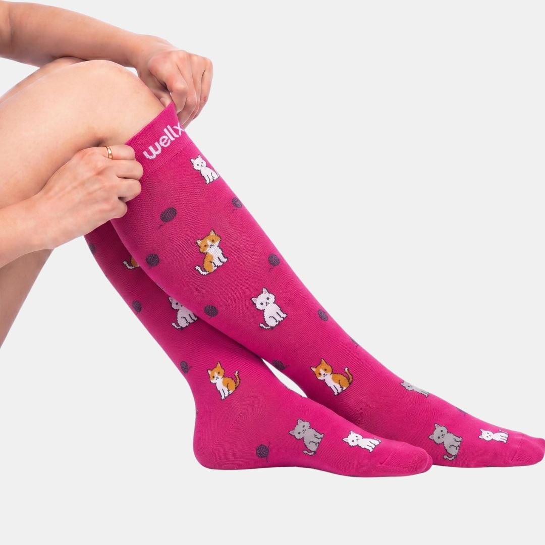 Kittens Pink Compression Socks