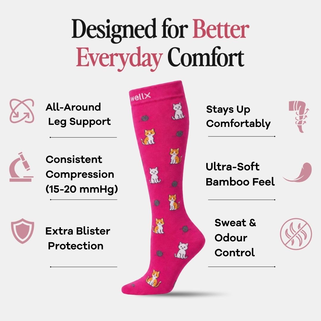 Kittens Pink Compression Socks