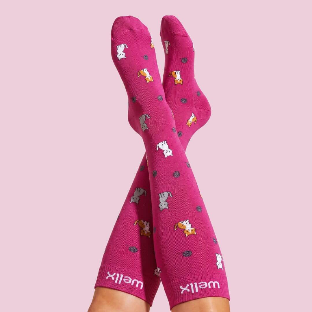 Kittens Pink Compression Socks