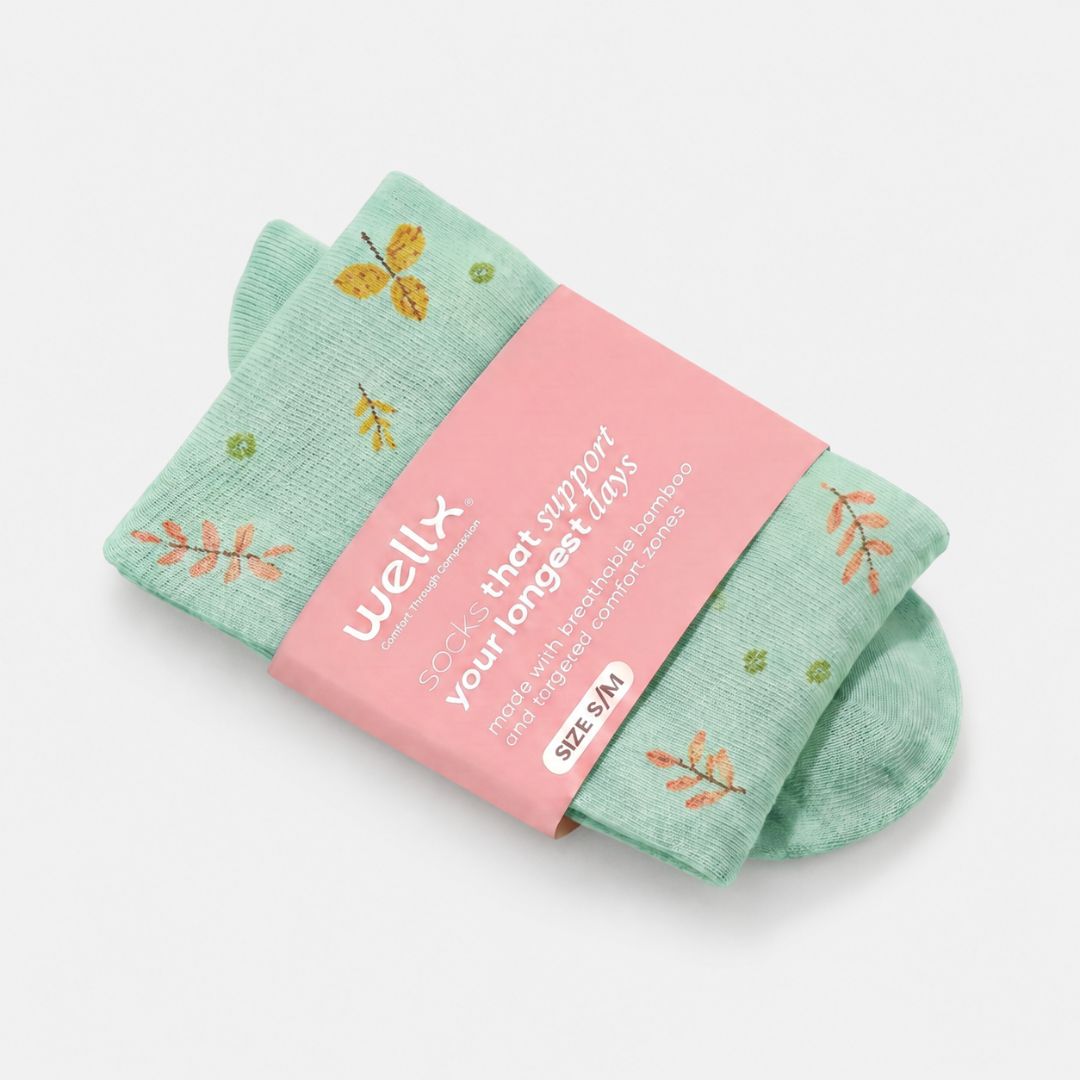 Leaves Mint Compression Socks
