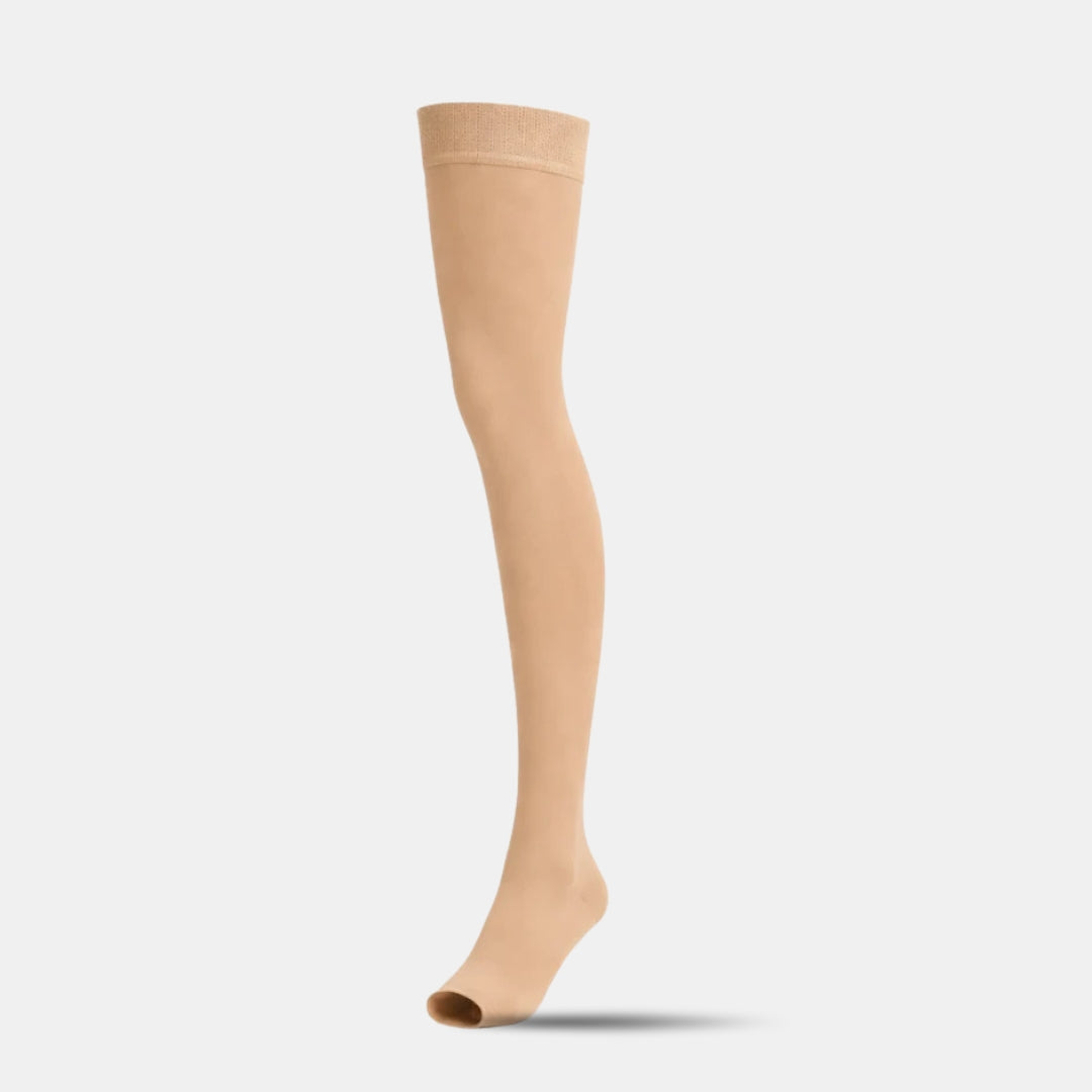 Light Beige Thigh-High Compression Stockings