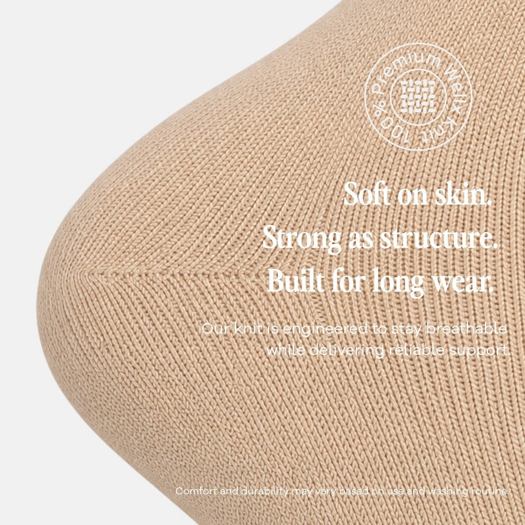 Light Beige Thigh-High Compression Stockings