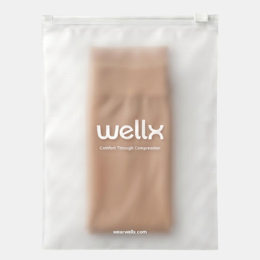 Light Beige Thigh-High Compression Stockings