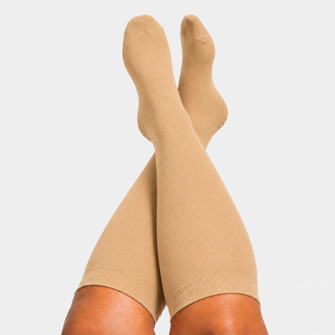 Light Brown Wide Calf Compression Socks