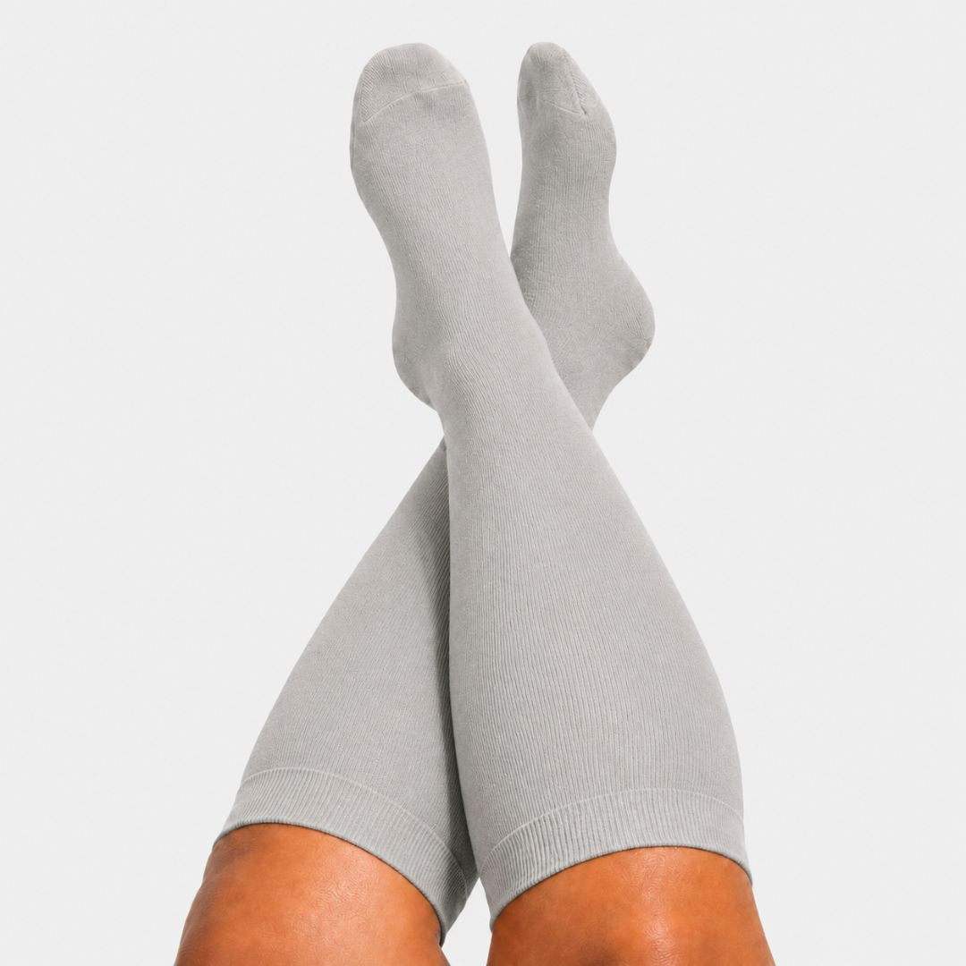 Light Grey Wide Calf Compression Socks