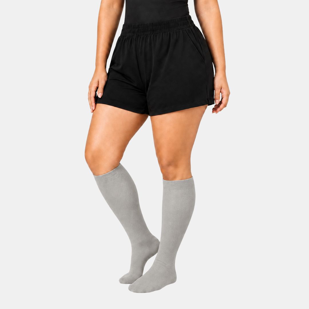 Light Grey Wide Calf Compression Socks