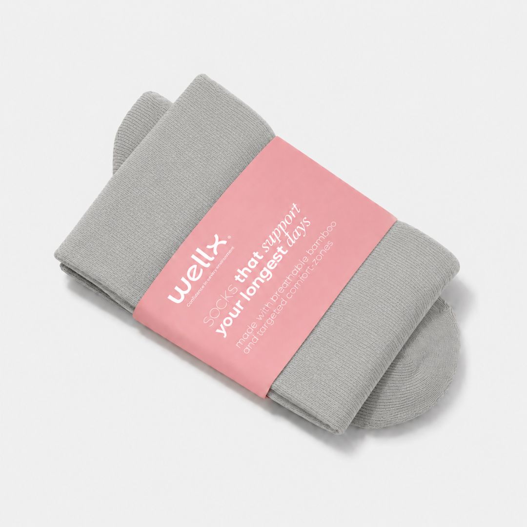 Light Grey Wide Calf Compression Socks