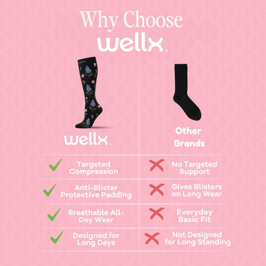 Lily Black Compression Socks