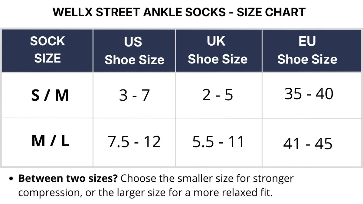 Size chart - 3-Pack Street Ankle Socks Men Black