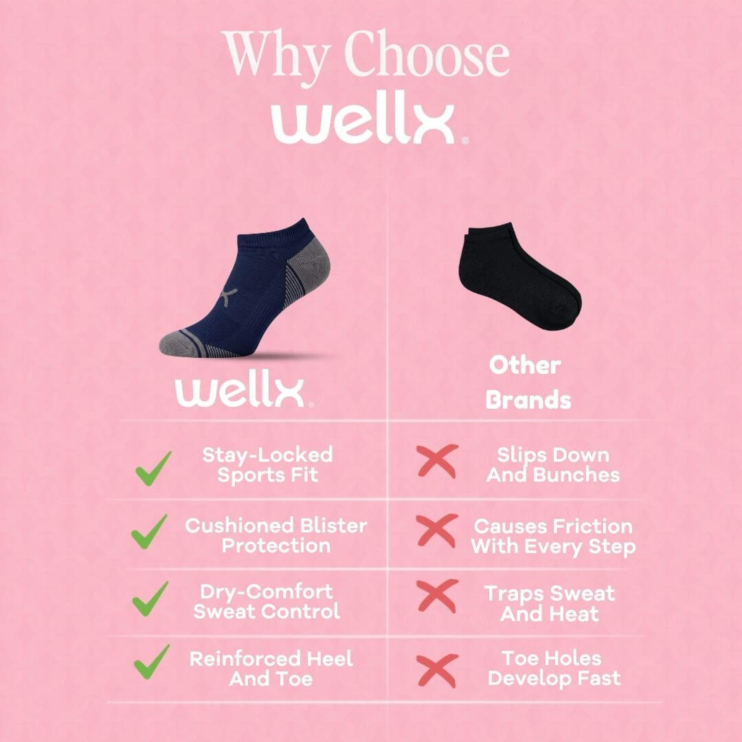 3-Pack Power Stride Ankle Socks Navy
