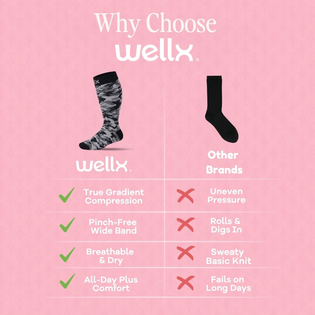 Camouflage Black Wide Calf Compression Socks