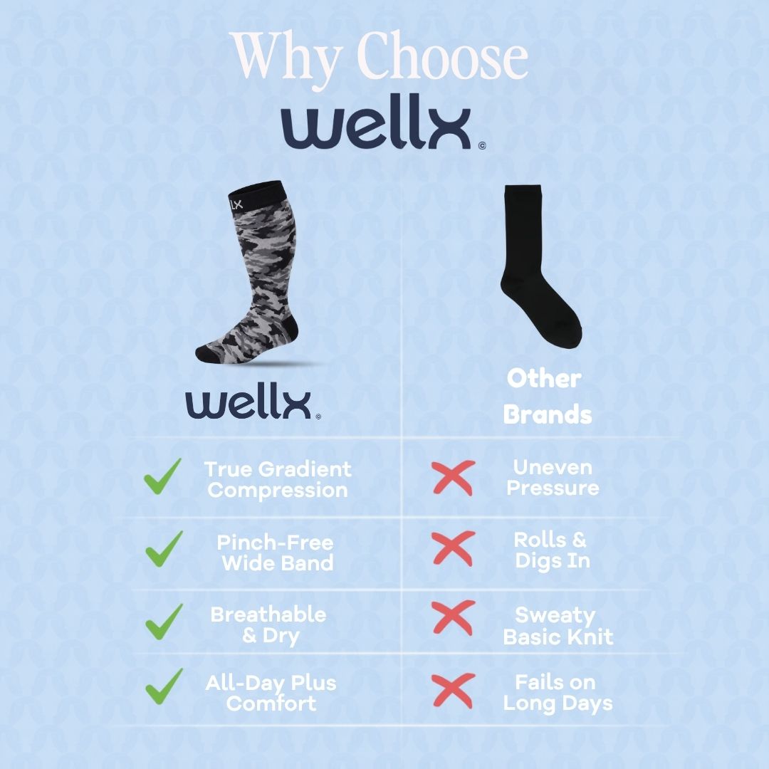 Camouflage Black Wide Calf Compression Socks Men