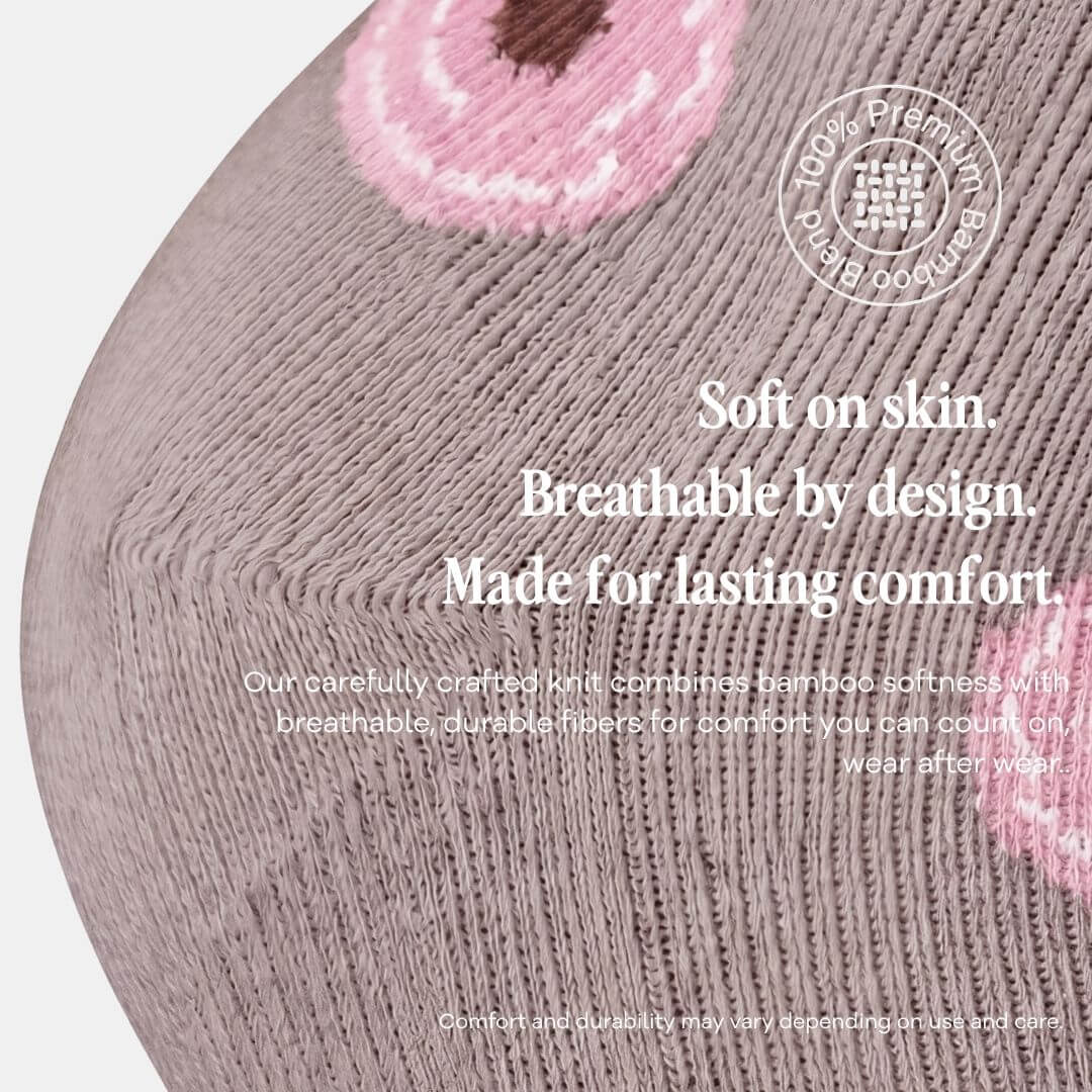Chaussettes PlusFit™ grises à fleurs