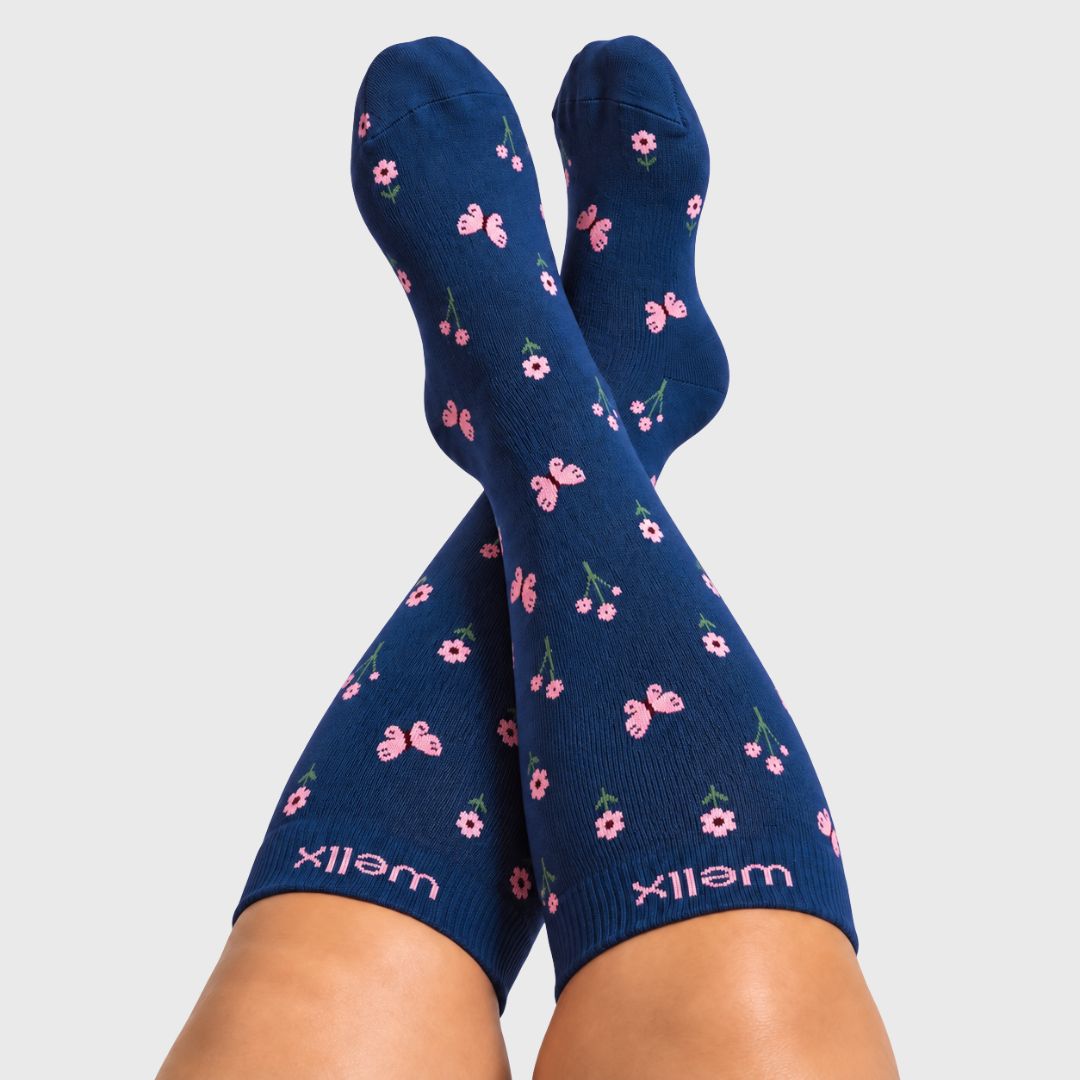 Heather Grey Wide Calf Compression Socks
