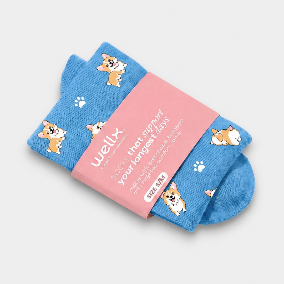 Puppies Blue Compression Socks