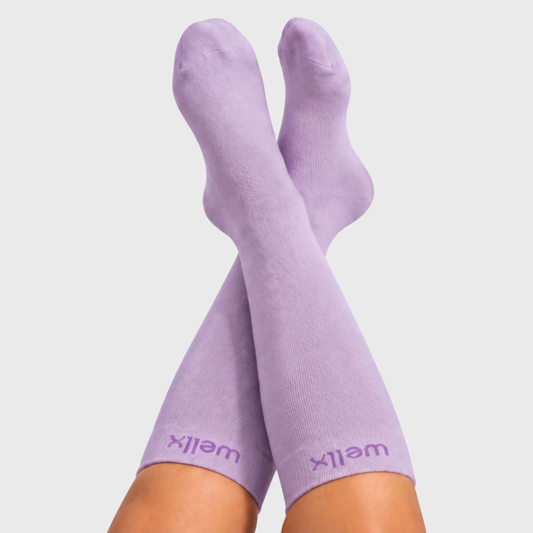Silky Lavender Wide Calf Compression Socks