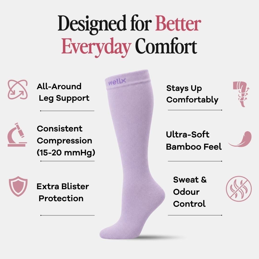 Silky Lavender Compression Socks