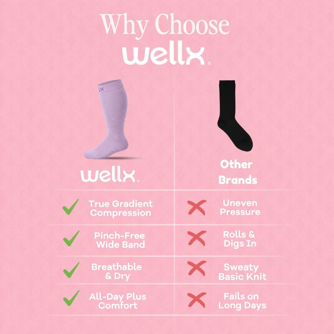 Silky Lavender Wide Calf Compression Socks