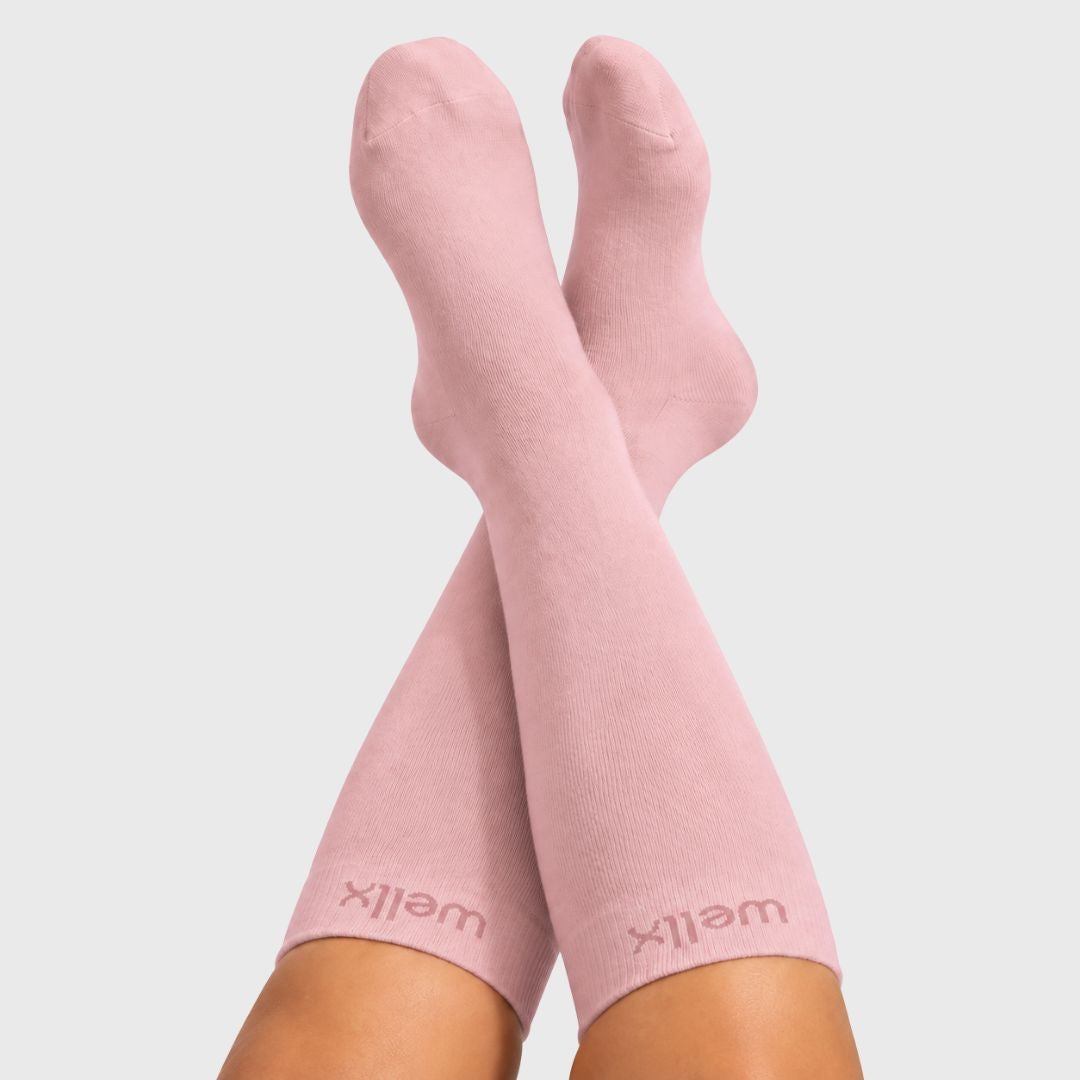 Vintage Pink Wide Calf Compression Socks