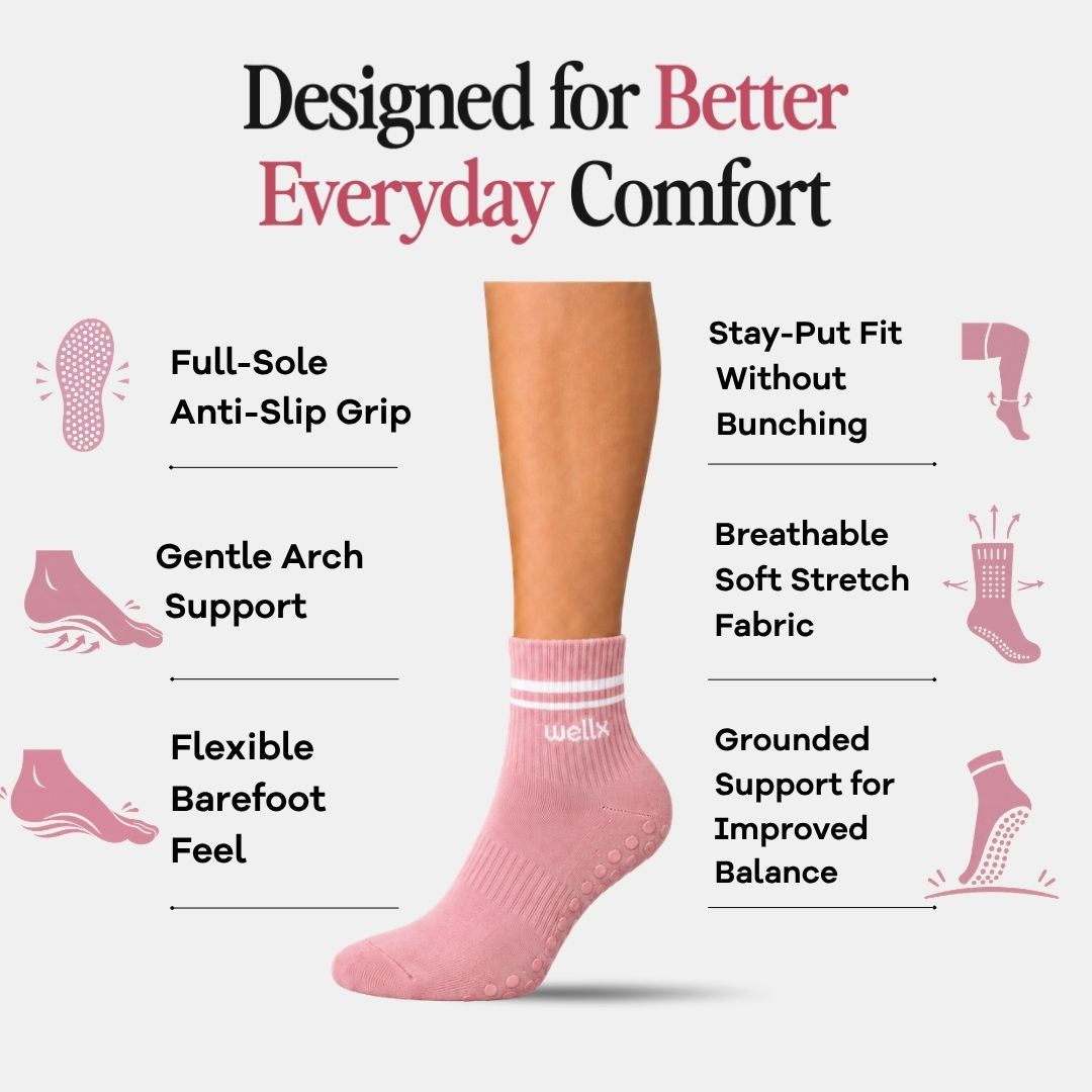 Vintage Pink Balance Grip Socks