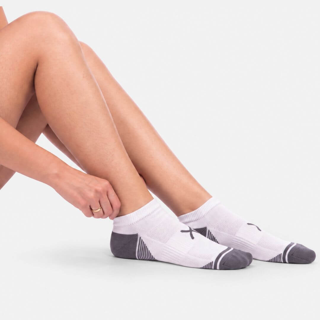 3-Pack Power Stride Ankle Socks White