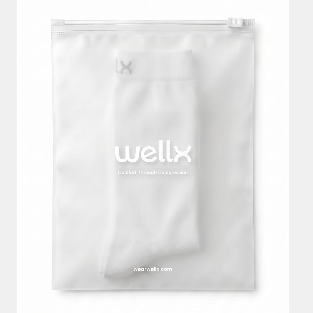 White Wide Calf Compression Socks