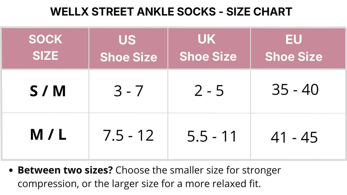 Size chart - 3-Pack Street Ankle Socks Black