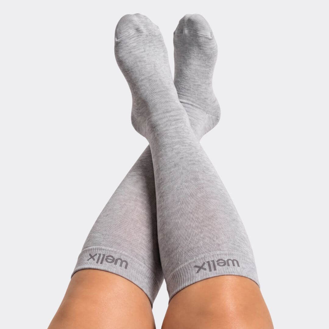 Heather Grey Wide Calf Compression Socks